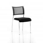 Brunswick Visitor Chair Black Fabric Without Arms Chrome Frame