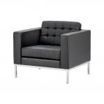 Infinity I Visitor Chair Black Bonded Leather With Arms