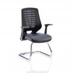 Relay Cantilever Leather Seat Black Back With Arms
