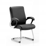 Romeo Cantilever Chair Black Leather With Arms