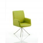 Denton Visitor Chair Green Bonded Leather With Arms