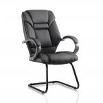 Galloway Cantilever Chair Black Leather With Arms