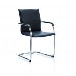 Echo Cantilever Chair Black Bonded Leather With Arms
