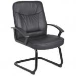 Blitz Cantilever Black Chair Black Bonded Leather With Arms