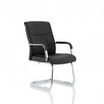 Carter Black Luxury Faux Leather Cantilever Chair With Arms