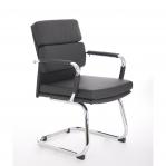 Advocate Visitor Chair Black Bonded Leather With Arms