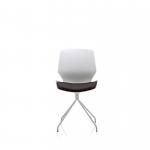 Florence Spindle White Frame Dark Grey Fabric Seat Visitor Chair