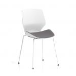 Florence White Frame Dark Grey Fabric Visitor Chair