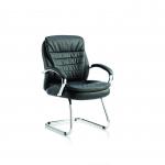 Rocky Cantilever Chair Black Leather High Back With Arms
