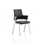 Enterprise Visitor Chair Black Leather With Arms