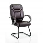 Galloway Cantilever Chair Brown Leather With Arms
