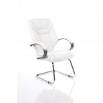 Galloway Cantilever Chair White Leather With Arms
