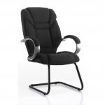 Galloway Cantilever Chair Black Fabric With Arms