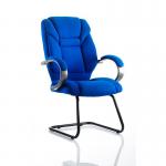 Galloway Cantilever Chair Blue Fabric With Arms