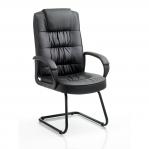 Moore Visitor Cantilever Black Leather With Arms