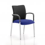 Academy Black Fabric Back Bespoke Colour Seat With Arms Stevia Blue