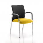 Academy Black Fabric Back Bespoke Colour Seat With Arms Senna Yellow