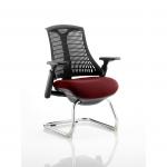 Flex Cantilever Chair Black Frame Black Back Bespoke Colour Seat Ginseng Chilli