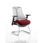 Flex Cantilever Chair Black Frame White Back Bespoke Colour Seat Ginseng Chilli