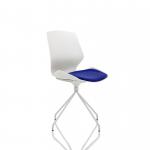 Florence Spindle White Frame Visitor Chair in Stevia Blue