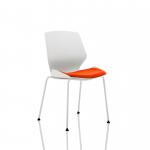 Florence White Frame Visitor Chair in Tabasco Red