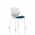 Florence White Frame Visitor Chair in Maringa Teal