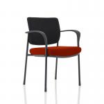 Brunswick Deluxe Black Fabric Back Black Frame Bespoke Colour Seat Ginseng Chilli With Arms