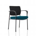 Brunswick Deluxe Black Fabric Back Black Frame Bespoke Colour Seat Maringa Teal With Arms