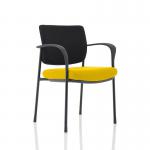 Brunswick Deluxe Black Fabric Back Black Frame Bespoke Colour Seat Senna Yellow With Arms
