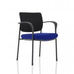 Brunswick Deluxe Black Fabric Back Black Frame Bespoke Colour Seat Stevia Blue With Arms