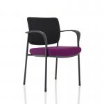 Brunswick Deluxe Black Fabric Back Black Frame Bespoke Colour Seat Tansy Purple With Arms