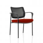 Brunswick Deluxe Mesh Back Black Frame Bespoke Colour Seat Ginseng Chilli With Arms KCUP1589