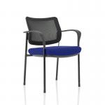 Brunswick Deluxe Mesh Back Black Frame Bespoke Colour Seat Stevia Blue With Arms KCUP1593