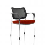 Brunswick Deluxe Mesh Back Chrome Frame Bespoke Colour Seat Ginseng Chilli With Arms KCUP1597