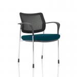 Brunswick Deluxe Mesh Back Chrome Frame Bespoke Colour Seat Maringa Teal With Arms KCUP1598