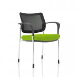 Brunswick Deluxe Mesh Back Chrome Frame Bespoke Colour Seat Myrrh Green With Arms KCUP1599