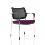 Brunswick Deluxe Mesh Back Chrome Frame Bespoke Colour Seat Tansy Purple With Arms KCUP1603