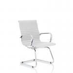 Nola White Soft Bonded Leather Cantilever Chair