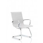 Nola White Soft Bonded Leather Cantilever Chair