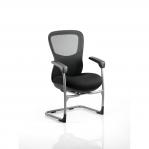 Stealth Shadow Ergo Posture Visitor Black Cantilever Chair Airmesh Seat And Mesh Back With Arms