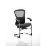 Stealth Shadow Ergo Posture Visitor Black Cantilever Chair Mesh Seat And Mesh Back With Arms