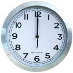 Radio Controlled Wall Clock With Silver Aluminium Case