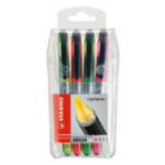 STABILO NAVIGATOR Highlighter Soft Grip Slimline Chisel Tip 1-4mm Line Assorted Colours (Wallet 4) 10227ST