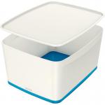 Leitz MyBox WOW Storage Box Large with Lid White/Blue 52164036 11774AC