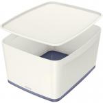 Leitz MyBox WOW Storage Box Large with Lid White/Grey 52164001 11788AC