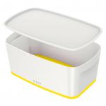 Leitz MyBox WOW Storage Box Small with Lid White/Yellow 52294016 11886AC