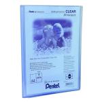 Pentel Recycology A4 Display Book Clear 30 Pocket Blue (Pack 10) 16916PE