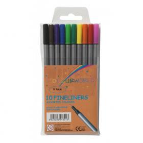 ValueX Fineliner Pen 0.4mm Line Assorted Colours (Pack 10) 18680HA