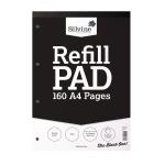 Silvine A4 Refill Pad Plain 160 Pages Black (Pack 6) 21645SC