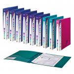 Snopake Superline Ring Binder 2 O-Ring A4 25mm Rings Electra Assorted (Pack 10) 31644SN